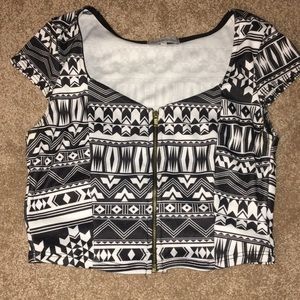 Zip up crop top